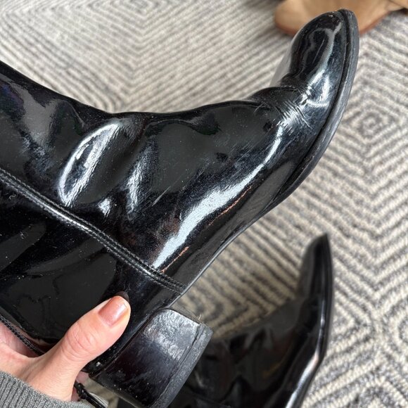 Stuart Weitzman Black Patent Leather Pointed Toe Boots – Size 6.5 US - Picture 4 of 6